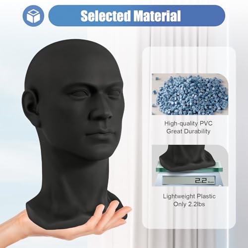Cabeza de maniquí de PVC para pelucas y exposición de joyas 7