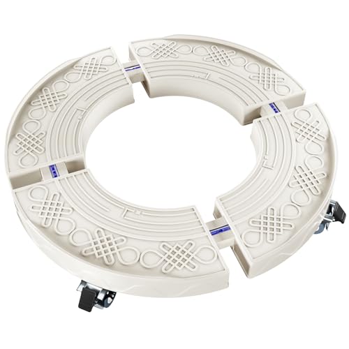 DEWEL 花台 鉢受プレート移動できる 植木鉢台 キャスター付き 伸縮タイプ サイズ調節可 ブレーキ付き 360°移動便利 調節可能 滑り止め 38.5-52.5cm伸縮可能 円形と矩形対応 高さ11p 耐荷重200kg