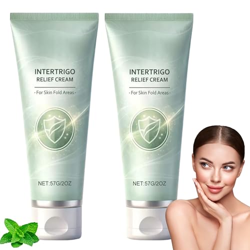 2Pcs Intertrigo Cream for Relief and Treatment Skin Fold Care Soothe Irritated Skin and Reduce Friction Chafing Support Cream for Skin Fold Areas Fast-Drying Non-Greasy Formula for Skin Comfort