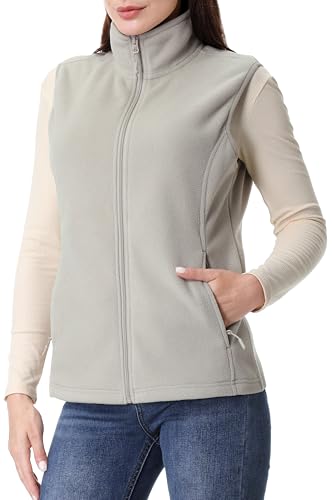 GIMECEN Womens Polar Soft Fleece Vest Classic Fit Sleeveless Jacket Cardigan Waistcoat With Zipper Pockets Full Zip Outerwear3