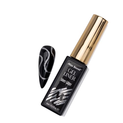 Mia Secret Silver Glitter Gel Liner para Uñas 0.21 oz miniatura 5