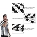 6 Pieces Men's Official Referee Costume Set, Official Umpire Jersey Collar V-Neck Referee Shirt Referee Cards Hat Whistle with Lanyard Penalty Flag, Referee Necessities for Basketball Football Soccer