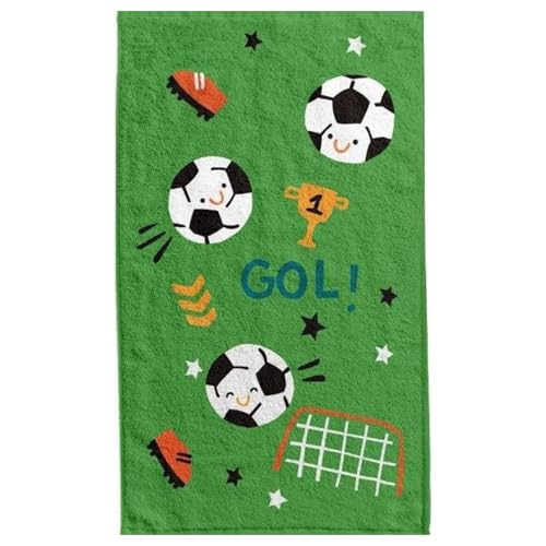 damaloo Toalla infantil de algodón de 30 x 50 cm, toalla de invitados con diseño de fútbol, toalla pequeña para niños y niñas, toalla de mano o manopla para niños