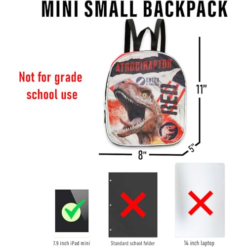 Jurassic World Rebirth Mini Backpack Set - Bundle with 11" Dinosaur Bag, Water Bottle, Stickers, More | Jurassic Park School Supplies for Kids4