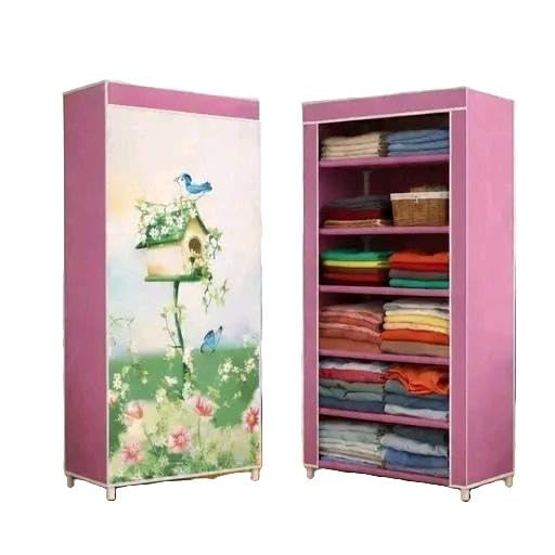 Foldable Shoe Storage Unit with Shelves and Cover for Efficient Home Organization Pink-image-19