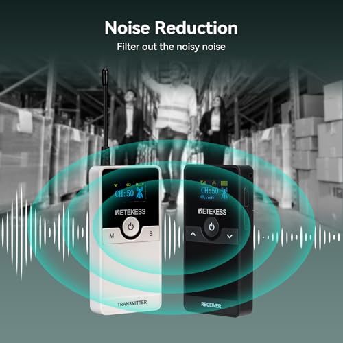 Retekess TT116 Sistema de Guía Turística Inalámbrico, Auriculares para Guía (2 TX 25 RX) para Conferencia, Almacén, Dispositivo de Escucha Asistida, Reducción de Ruido, Estuche de Carga, Bloqueo Automático, Batería Reemplazable miniatura 2