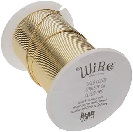 The Beadsmith Copper Jewelry Wire | 20 Gauge Craft Wire for Jewelry Making, Gold Color, 15 Yd (13.72 m), Lacquered Tarnish-Resistant for Crafts
