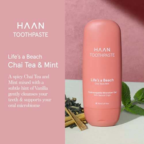 Haan Toothpaste Refillable |Made With Vegan Ingredients & Teeth Whitening Toothpaste For Cavity Protection| Formula With Hydroxyapatite | Chai Tea & Mint| Life's A Beach Flavor - 5.07 Fl. Oz. #TOP3