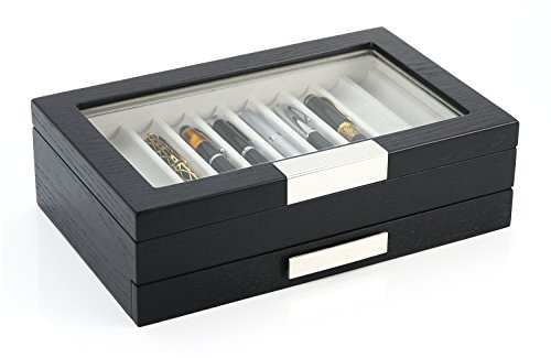 Image of 4 Less Co 20 Pen Wood Display Case Holder Storage Collector Organizer Ebony Box 314020E