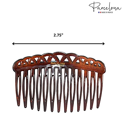 Parcelona Peines celuloide marrón 2 piezas flexibles miniatura 4