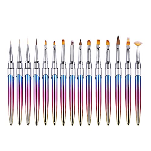 Set de brochas acrílicas para uñas para aplicación y diseño miniatura 7