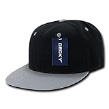 DECKY 2Tone Flat Bill Snapbacks, Black/Grey
