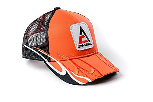 J&D Productions, Inc. Allis Chalmers Tractor Logo Hat, Orange with Black Mesh Back