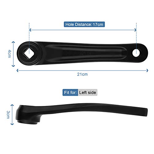 Ramię korby rowerowej, ramię korby rowerowej 170 mm, lewe ramię korby z pojedynczym łańcuchem ze stopu aluminium do roweru szosowego, roweru górskiego, roweru składanego, roweru z ostrym kołem (biały)