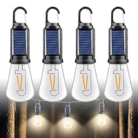 4 Stück LED Campinglampe Aufladbar, Tragbare LED Camping Lampe Campinglampe Solar Glühbirne 3 Helligkeitsmodi, IP65 Wasserdicht Wiederaufladbare Glühbirne Zeltlampe für Outdoor, Notfall, Stromausfall