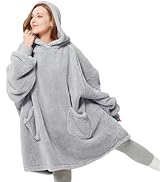 Bedsure Wearable Blanket Hoodie Gifts for Women - Cozy Sherpa Hoodie Blanket Men, Warm Hooded Bla...