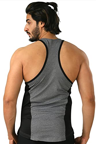 Image of DECISIVE Fitness Men's Round Neck Gym Y-Back Designer Vest