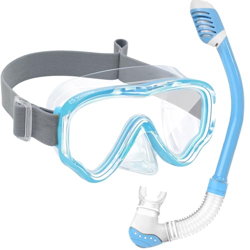 VVINCA-Kids-Snorkel-Set-for-Age-4-14-Dry-Top-Snorkeling-Gear-for-Kids-Junior-Youth-Childs-Diving-Mask-with-Big-Eyes-for-Boys-Girls-Anti-Fog-Snorkeling-Mask-and-Snorkel-Set