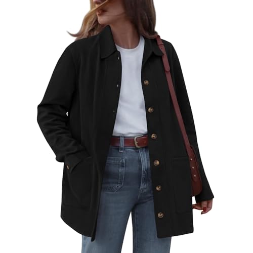 Faux Suede Jacket Women Fall Fashion 2025 Leather Jacket Long Sleeve Shacket Button Down Trendy Winter Clothes Outerwear2
