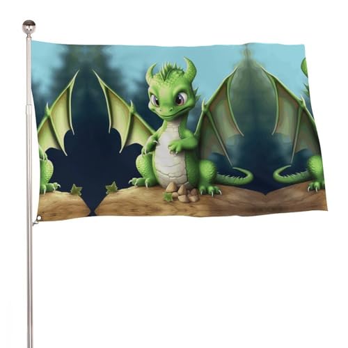Drapeau dragon mignon double face, drapeau de cour imperméable pour célébration