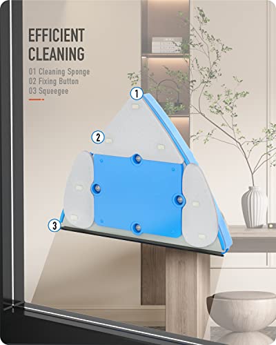 Adjustable Magnetic Window Cleaner Refill,BAFFECT® 10 Sets Replacement Pads and Blades Refill Replaceable Triangle Sponge and Rubber Strip Replacement for Adjustable Window Cleaner 4-30mm - Image 2