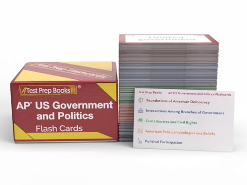 Tarjetas de estudio de gobierno y política de AP US 2024 y 2025: Preguntas de preparación para exámenes de política y gobierno de EE. UU