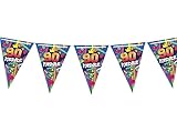 deco année 70 pour anniversaire Guirlande 10 fanions 30x20cm motif années 90's forever 3m