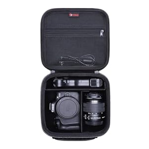 XANAD DSLR Hard Cameras Case Canon EOS 2000D/ 4000D DSLR, EOS Rebel T7 /R100 /R50 /R5 /R6 Mark II /R7 /R8 /90D /5D Mark IV Camera, Lens, Tripod, with 3 Pieces of Dividers and Shoulder Strap-Black