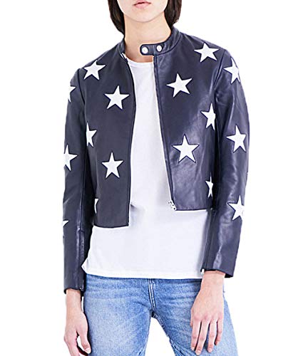 Veste en cuir court bleu femme Riverdale Cheryl Blossom taille 36 M