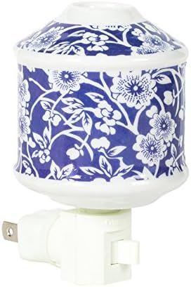 Blue Floral Vintage 2.5 x 4 Oil Diffusing Electric Wall Plug-In Night Light