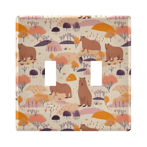 UMIRIKO Cute Guinea Pig Light Switch Cover Plate Covers Decorative Double Toggle Home Decor 202a8124