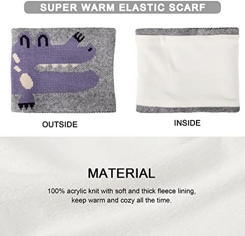 TAGVO Scarf and Hat Set For Kids, Child's Warm Hat and Bib Set Elastic Warm Beanie Cap with Thick Cotton Lining Warm Neck Warmer Set, Toddler Beanie Hat Set, with Pompom Beanie Fleece Lining Aged 1-5