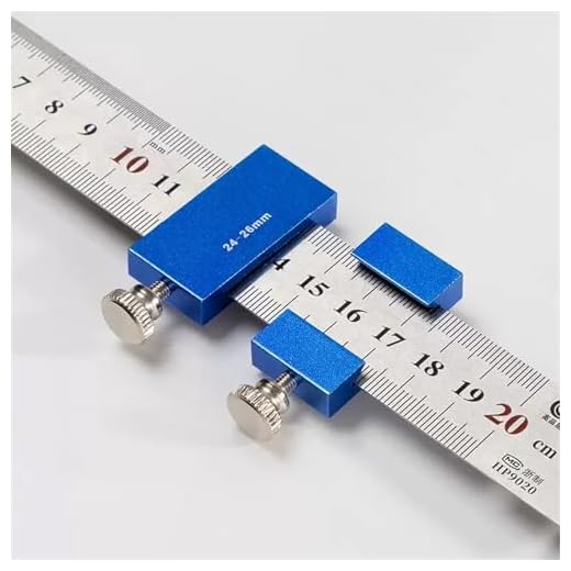 1 PCS Aluminum Alloy Carpenter's Ruler Stoppers Steel Ruler Precision Scribe and Marking Gauge, with Woodworking and Measuring Pocket Clips 20cm