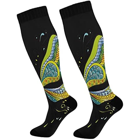 Fantasy Dragonfly Fashion Socks for Women and Men Sport Knee High Compression Socks Support for Running Hiking Fitness Cover