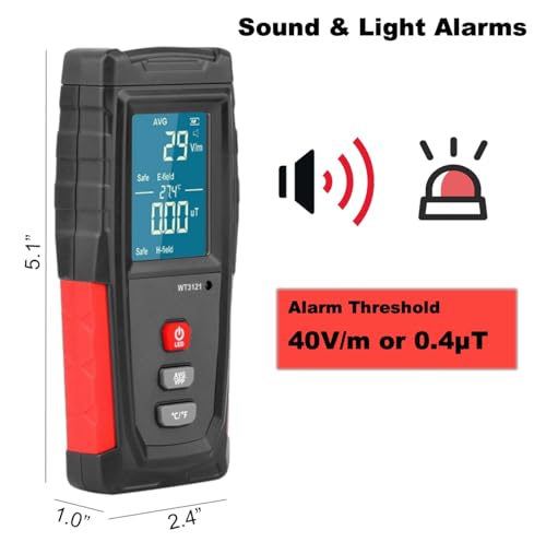 Medidor EMF portátil recargable con pantalla LCD miniatura 5