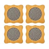 Kit 4 Peças Descanso de Panela MDF Madeira 14cm Base Térmica Anticalor Proteção Mesa Design Trançado Cozinha