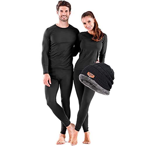 Conjunto Termico Calça Blusa Segunda Pele c/Touca Gorro Unissex Kit Frio Envio Prime (Preto, G (Tam.