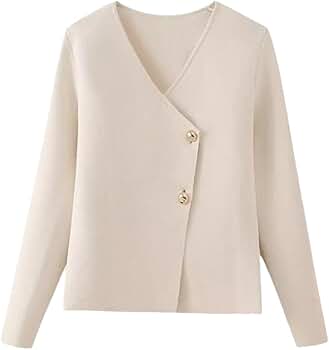 トップス 24AWMUKCYEN asymmetric short cardigan Anoumcy Asymmetric Button Up Cardigans Sweaters for Women