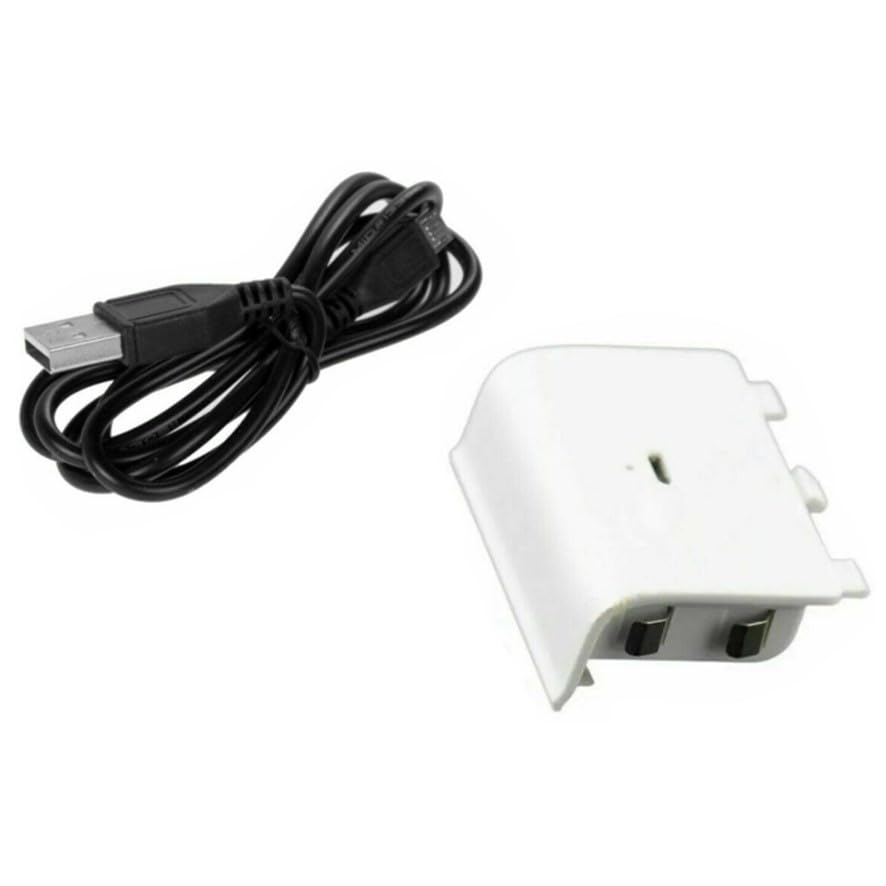 BATERIA + CABLE MICRO USB PARA MANDO MICROSOFT XBOX ONE, 1200 MAH, CARGA, BLANCO