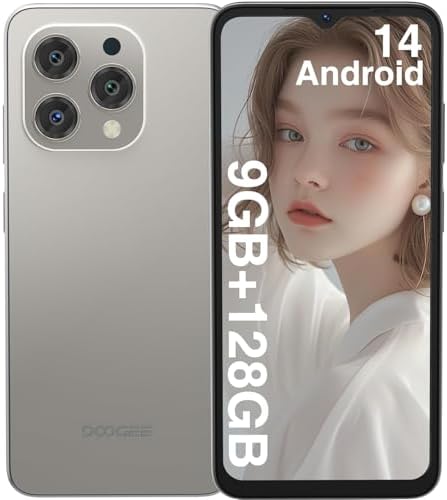 N55 (2026) Cell Phone,9GB+128GB Expandable 1TB Android Phone,6.56" HD+ 90Hz Android 14 Unlocked Cell Phone,5150mAh Battery,13MP+8MP,Dual SIM 4G Phone,Face Unlock,OTG/T-Mobile