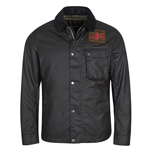  Barbour International giacca cerata nera Workers Wax Jacket