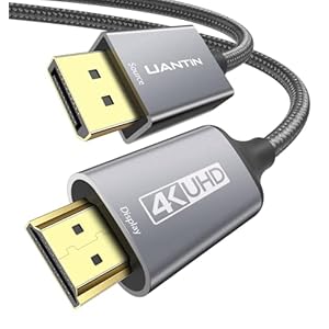 4K DisplayPort to HDMI Cable 6Ft, Uni-Directional Only, DP 1.2 (Source) to HDMI 1.4 (Display), 4K@30Hz, 2K@60Hz, Display Port Braided Cord for AMD, NVIDIA, Dell, Monitor