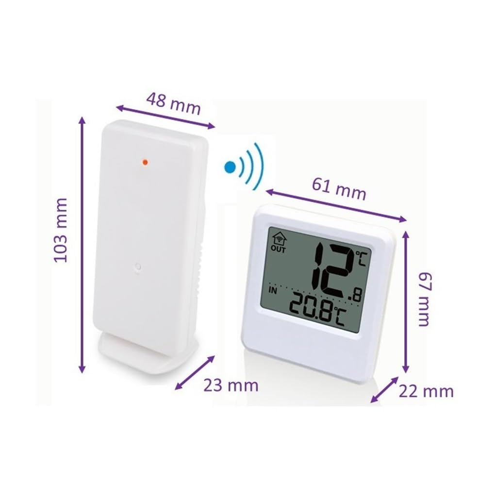 Misuratore Digitale di Temperatura e umidità a Grande Schermo Termometro elettronico for Interni Domestici Igrometro for Esterni