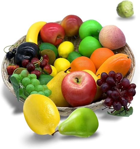 GZLCEU Juego de 12 Piezas de Fruta Artificial, Espuma de Frutas Artificiales Juego de Vida Realista para decoración del hogar Fiestas decoración de