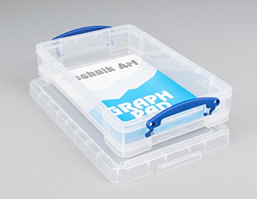 Really Useful Box Plastic Storage Box, 4 Liters, 14 5/8" X 10 1/4" X 3 3/8", Clear #TOP3