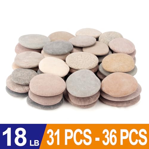 [About 31-36 PCS](18.2 Pounds) Painting Rocks, 3.2"-4.7" River Rocks, Flat Stones, Craft DIY Rocks by BLQH - Used condition - Image 2