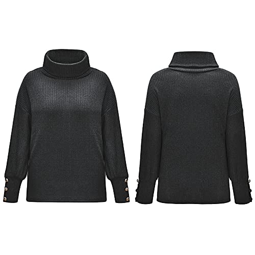 TANGNADE Turtleneck Sweater Women Plus Size Tunic Long Sleeve Cable Knit Sweaters Lightweight Chunky Pullover High Neck3