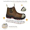 SAFETOE Mens Work Boots Composite Toe Chelsea Safety Boots Slip On Cow Leather Waterproof Lightweight Working Boots