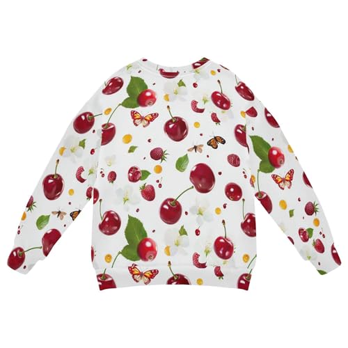 JUNZAN Sweet Surinam Cherry Fruit White Little Girls Hoodie Sweatshirt Long Sleeve Sweatshirt With Hoodie Party 4T2