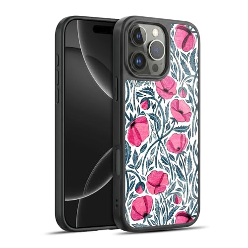 Coque antichoc iPhone 16 Pro Max coquelicots roses pour protéger votre téléphone en voyage